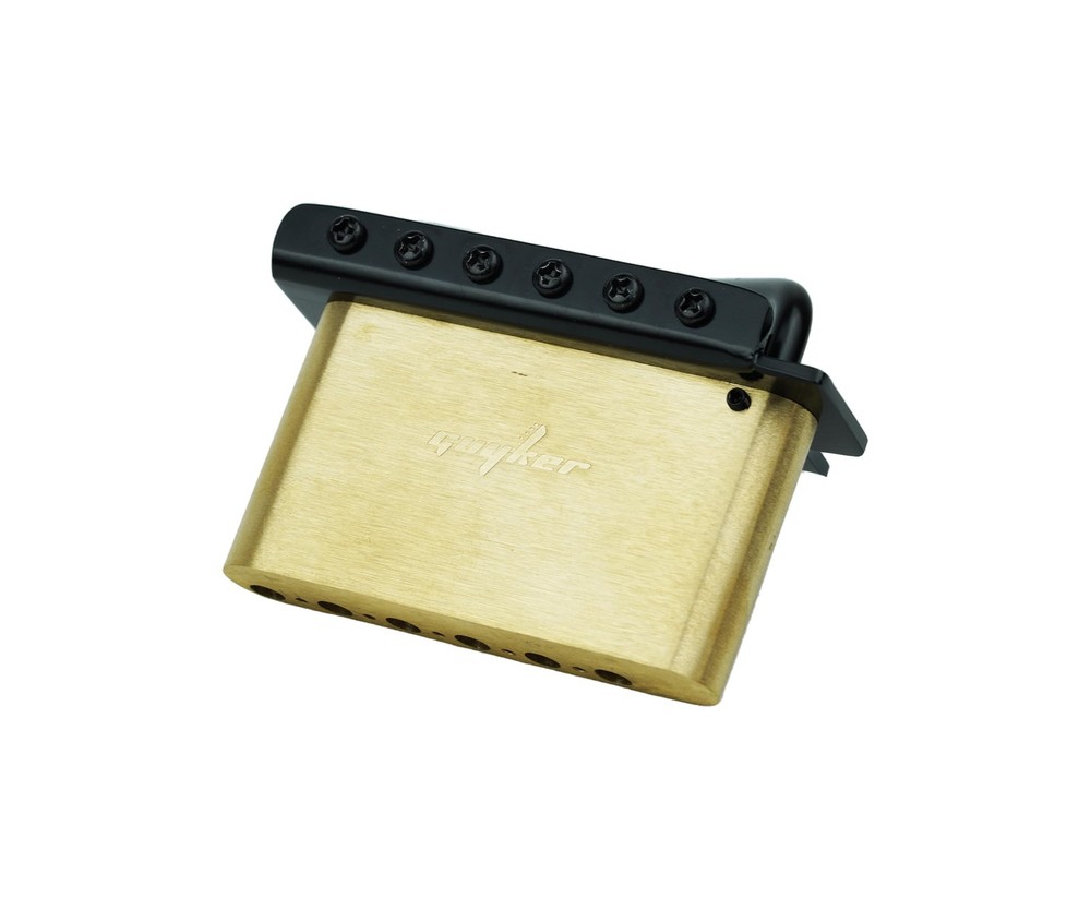 Guyker Guitar Tremolo Bridge with Brass Roller Saddle String Space Black