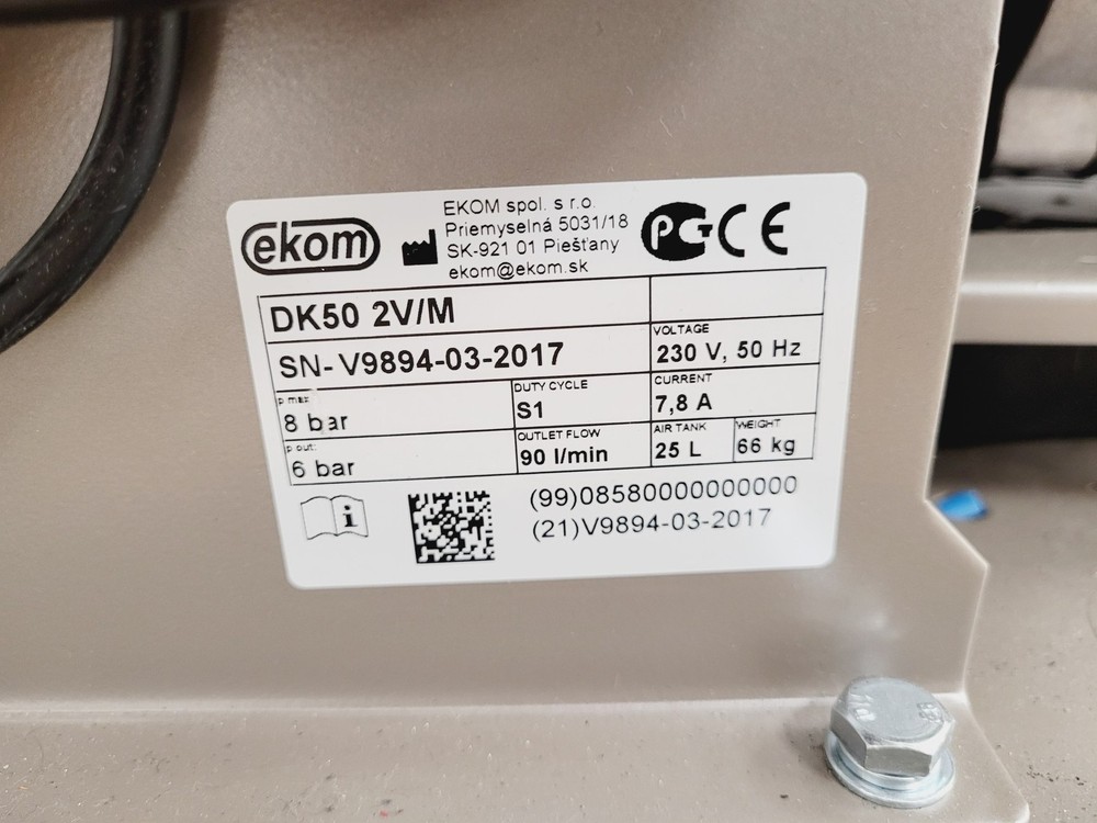 Ekom DK50 2VS/M Air Compressor W/ Enclosure Lab