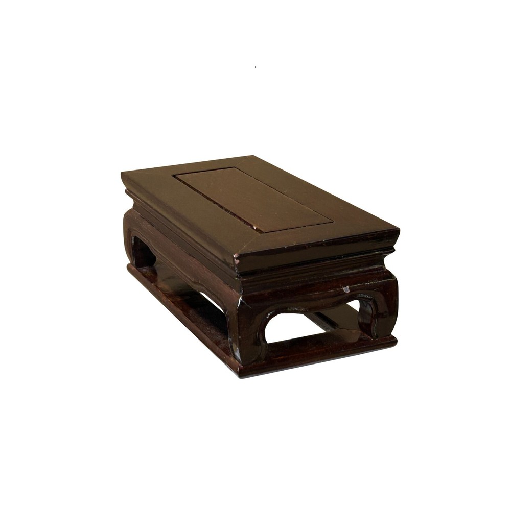 7.5" Reddish Brown Rectangular Curve Legs Wood Display Stand Riser st1108