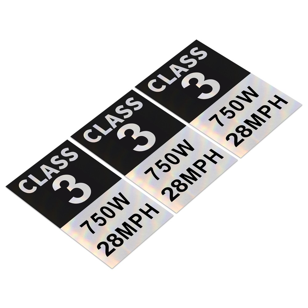 Electric Bicycle Frame (3 Stickers a Pack) E-Bike Class 2 Stickers Decals Sets