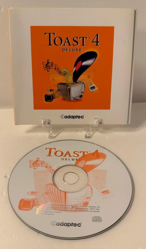 Vintage 1999 Toast 4 Deluxe Adaptec CD-ROM Recording Software PC/Mac Computer