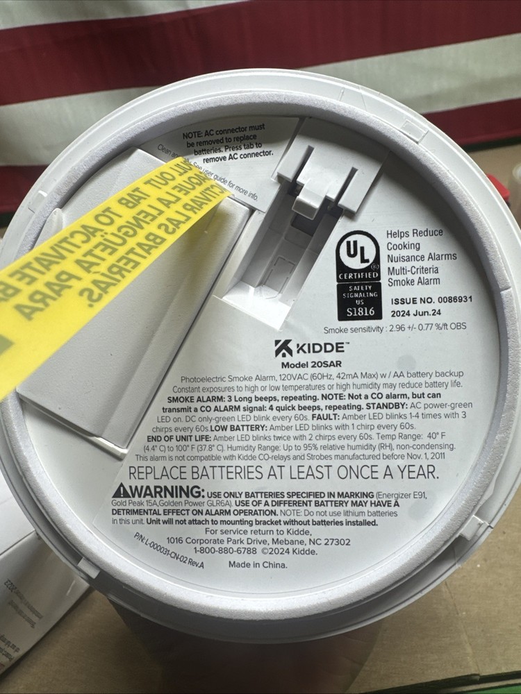 Kidde 20SAR Hardwired + AA Battery Backup Interconnected Smoke Detector