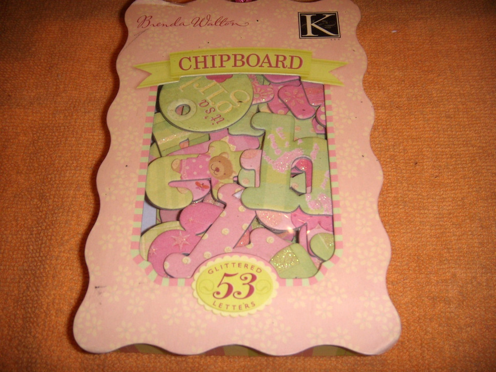 BRENDA WALTON  CHIPBOARD ALPHABET LARGE NEW 53 PCS
