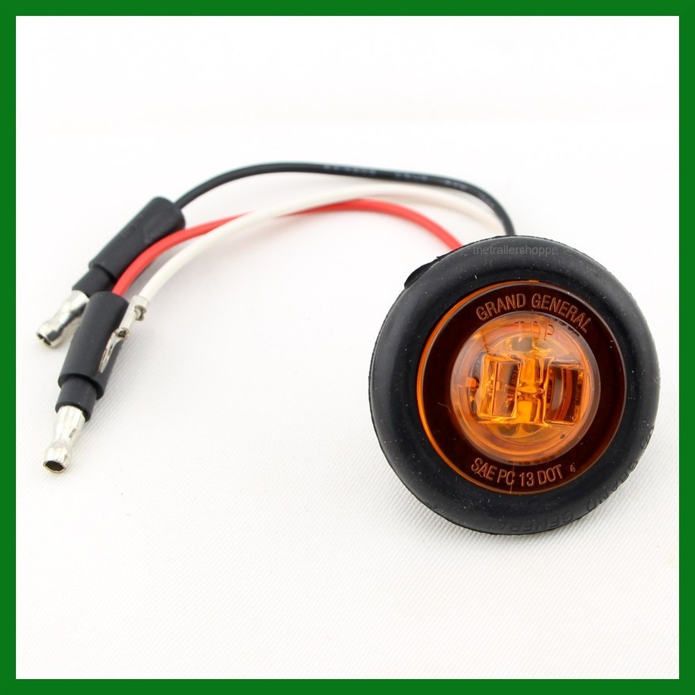 Grand General Marker Clearance LED light 1 1/4" Round Amber 1 LED Dual Function