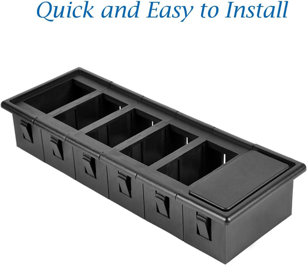 Rocker Switch Panel Switch Holder Housing Kit - Black Plastic