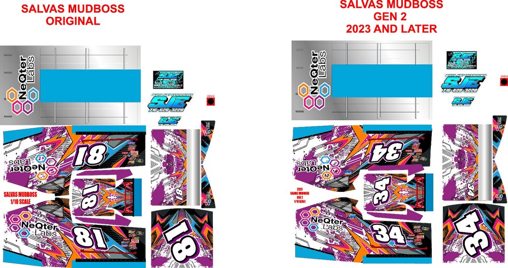 SALVAS MUDBOSS TRAXXAS SLASH SCRIBBLES CUSTOM THEME WRAP KIT