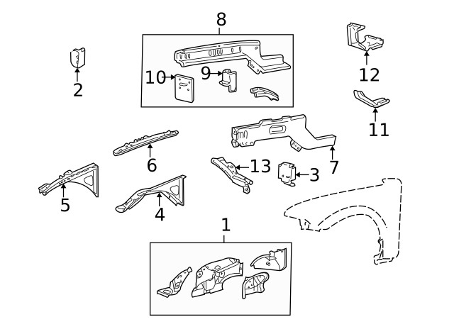 Genuine Ford Frame Side Member 3W4Z-5410009-AA