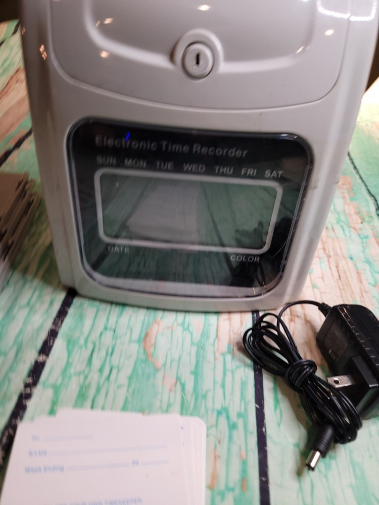 Time Recording Electronic Clock Time Clock Equipment- With Timecards Missing Key