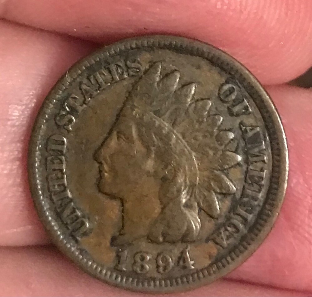 1894/4 Indian cent , VF , scarce