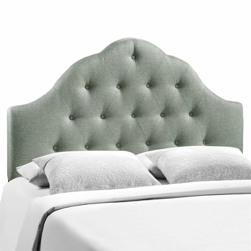 Hawthorne Collection King Tufted Panel Headboard in Gray