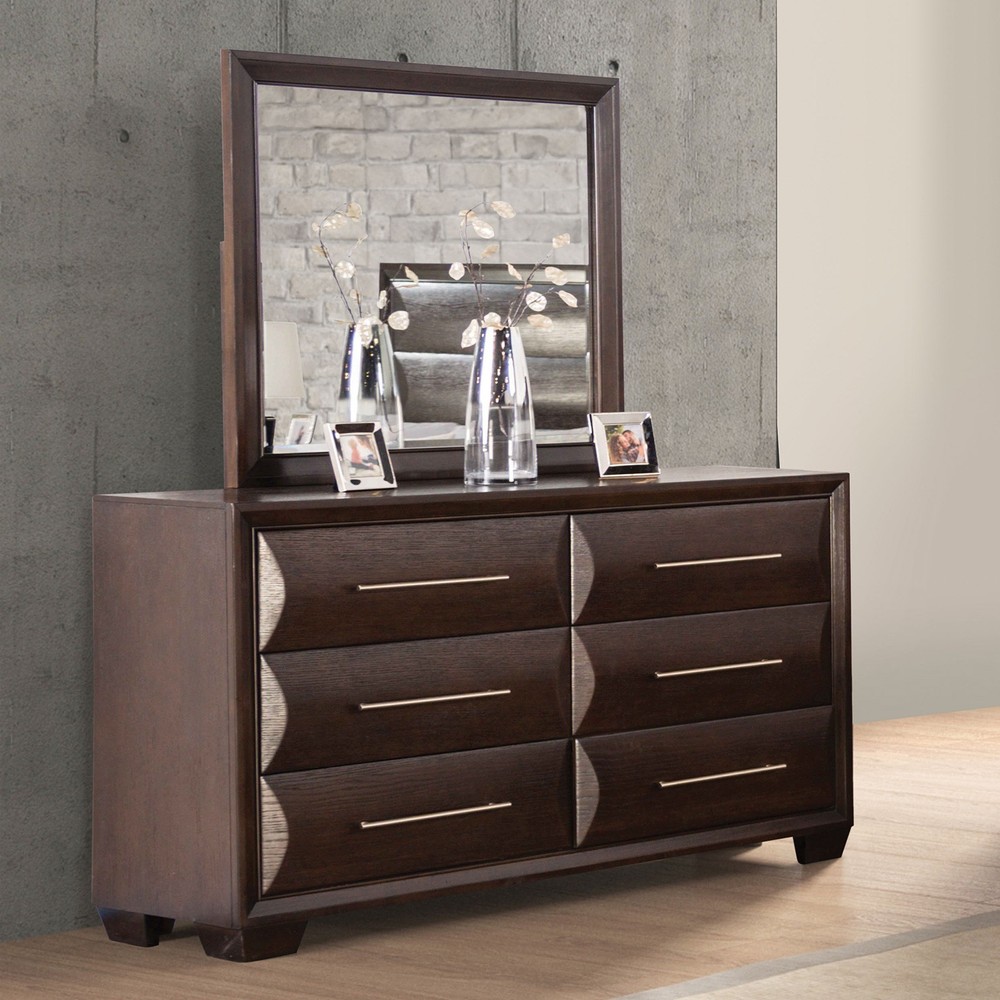 Transitional Style Eastern King Size 4pc Bed Set Espresso Finish Bedroom