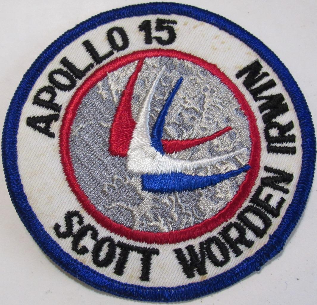 APOLLO 15 CREW PATCH VINTAGE 4" SCOTT WORDEN IRWIN ORIGINAL 1970'S