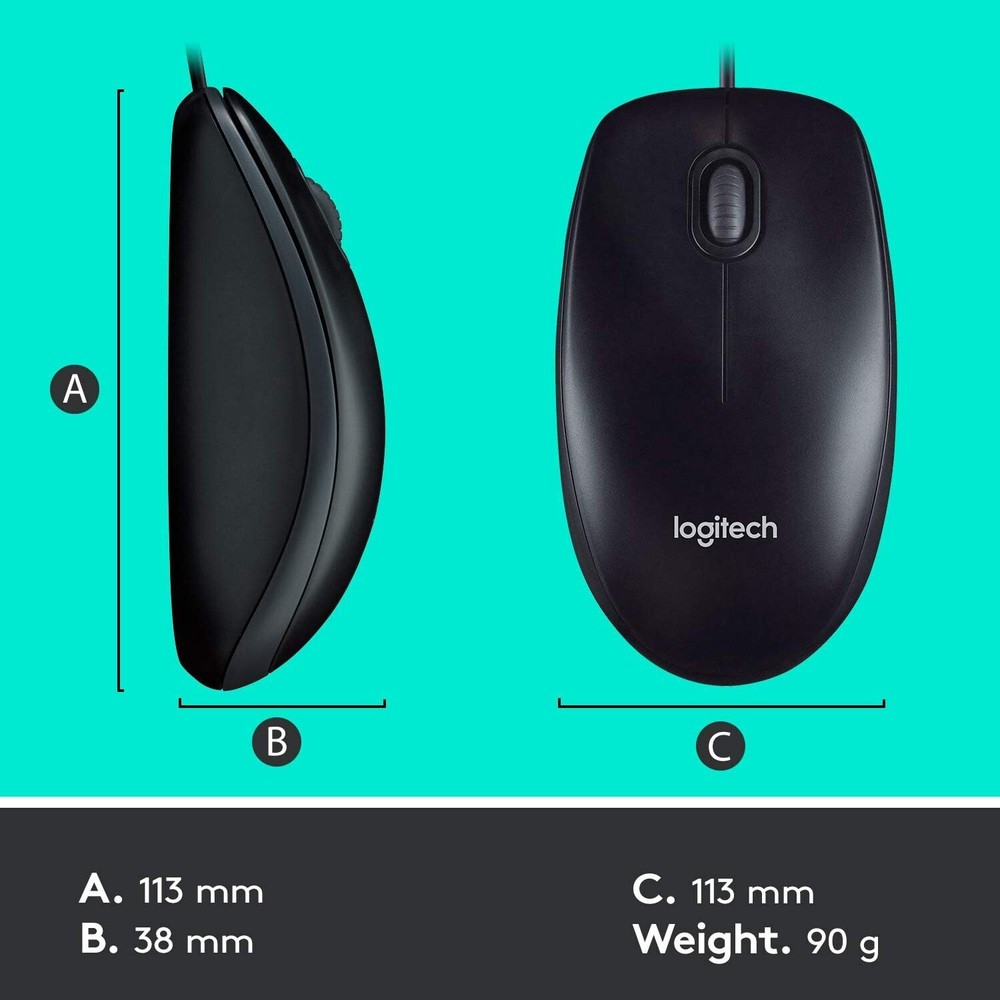 Logitech MK120 Wired USB Keyboard and Mouse, Black. open box