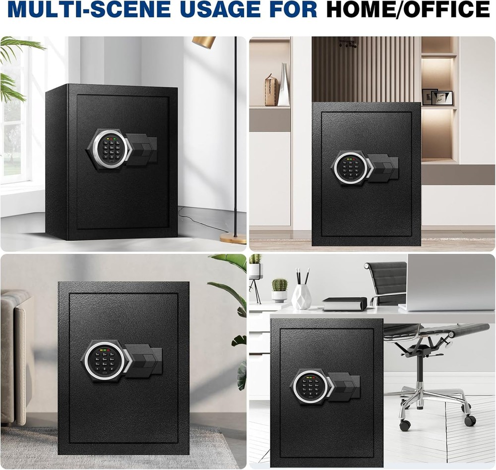 Fireproof Home Safe Box- Steel Digital Combination Lock Security Box with Type-C