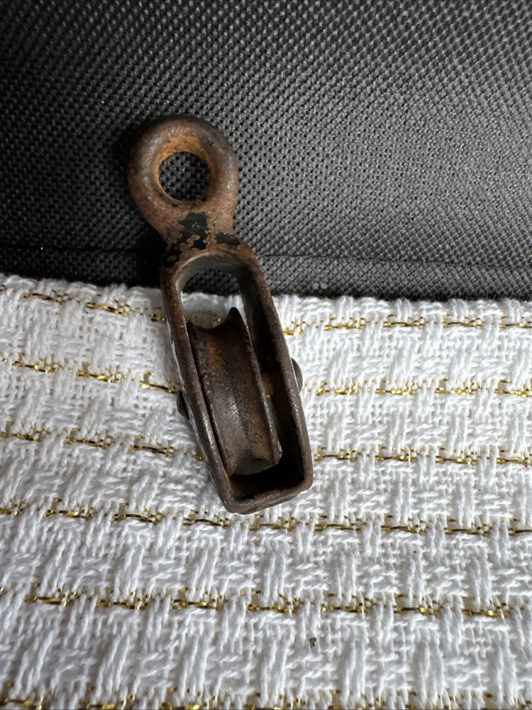 Antique Block Pulley Small 2.5 Inches Rustic Cast Iron - Possible Flag Pole