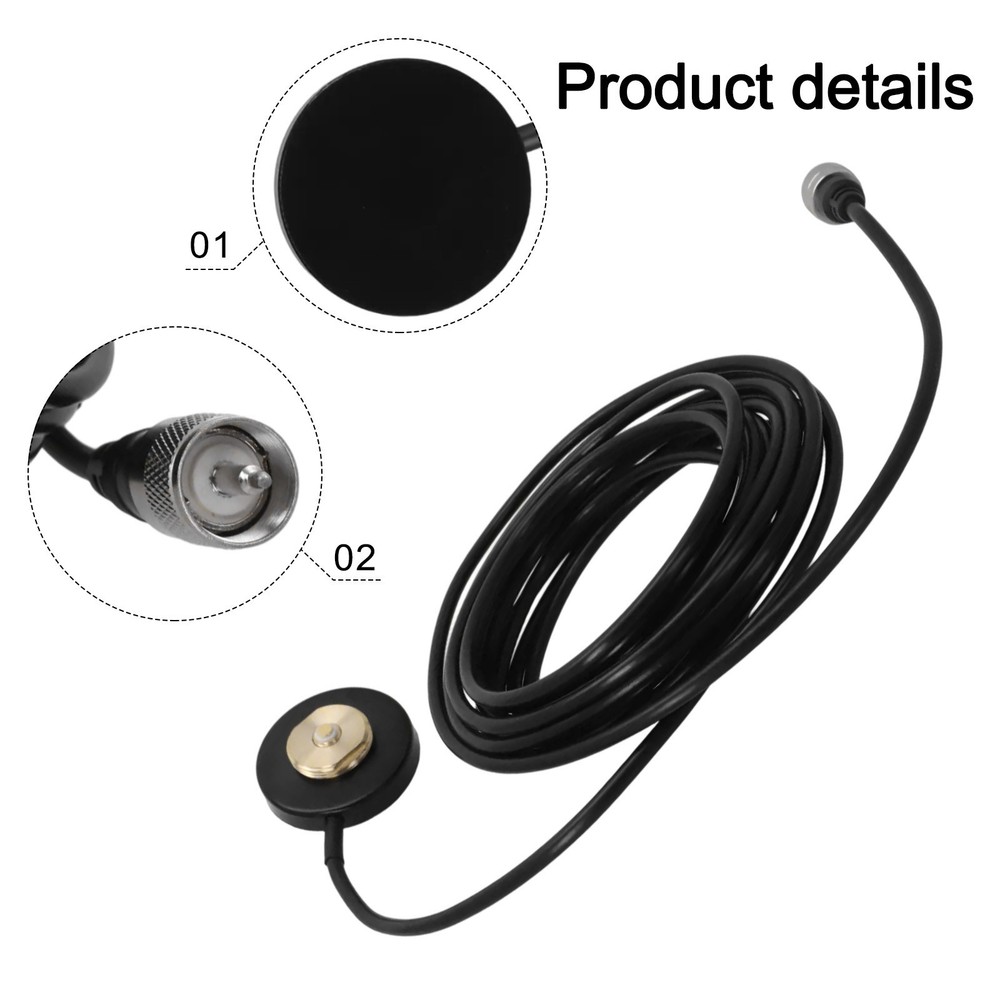 Antenna base NMO magnet mini for mobile radios coaxial cable Black