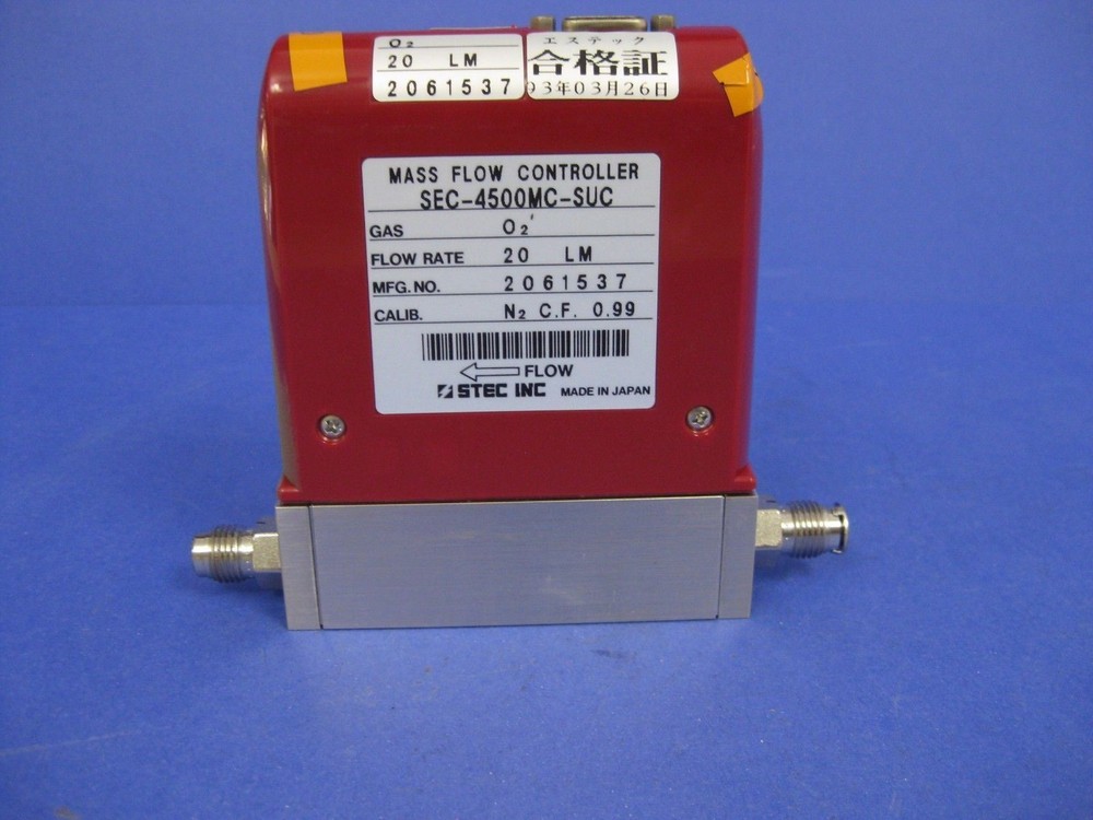 Stec SEC-4500MC-SUC Mass Flow Controller 20 SLM, O2, Used