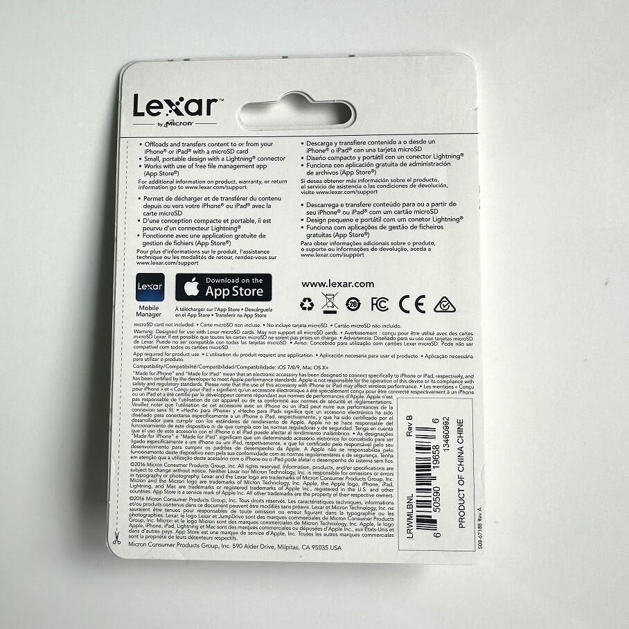 Lexar microSD Memory Card Reader with Lightning Connector