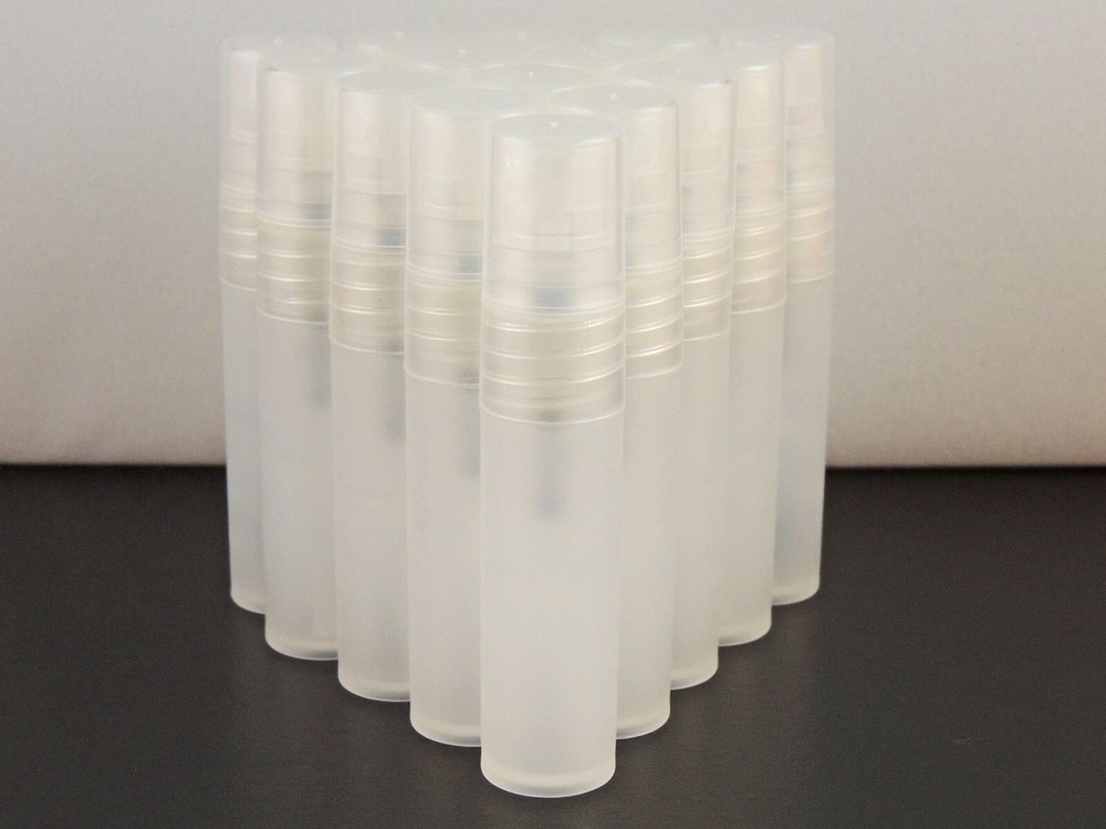 CLEAR PLASTIC ATOMIZER SPRAY BOTTLES 5ml .17fl oz COLOGNE PERFUME SAMPLES 1-100