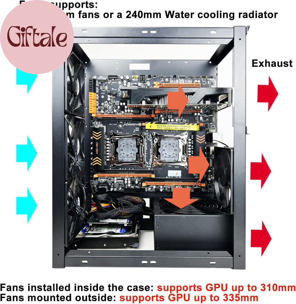 PC Test Bench,Open Air PC Case,Open Frame Computer Chassis, DIY Stackable Techbe