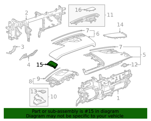 Genuine GM Front Driver Side Speaker Grille 84533946
