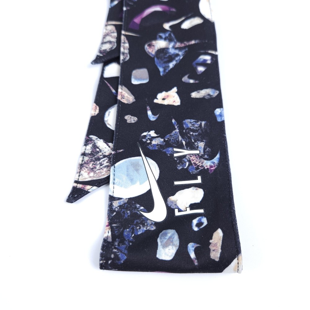 Nike FLY Graphite Dri Fit Headtie Wrap Swoosh Black Headwrap