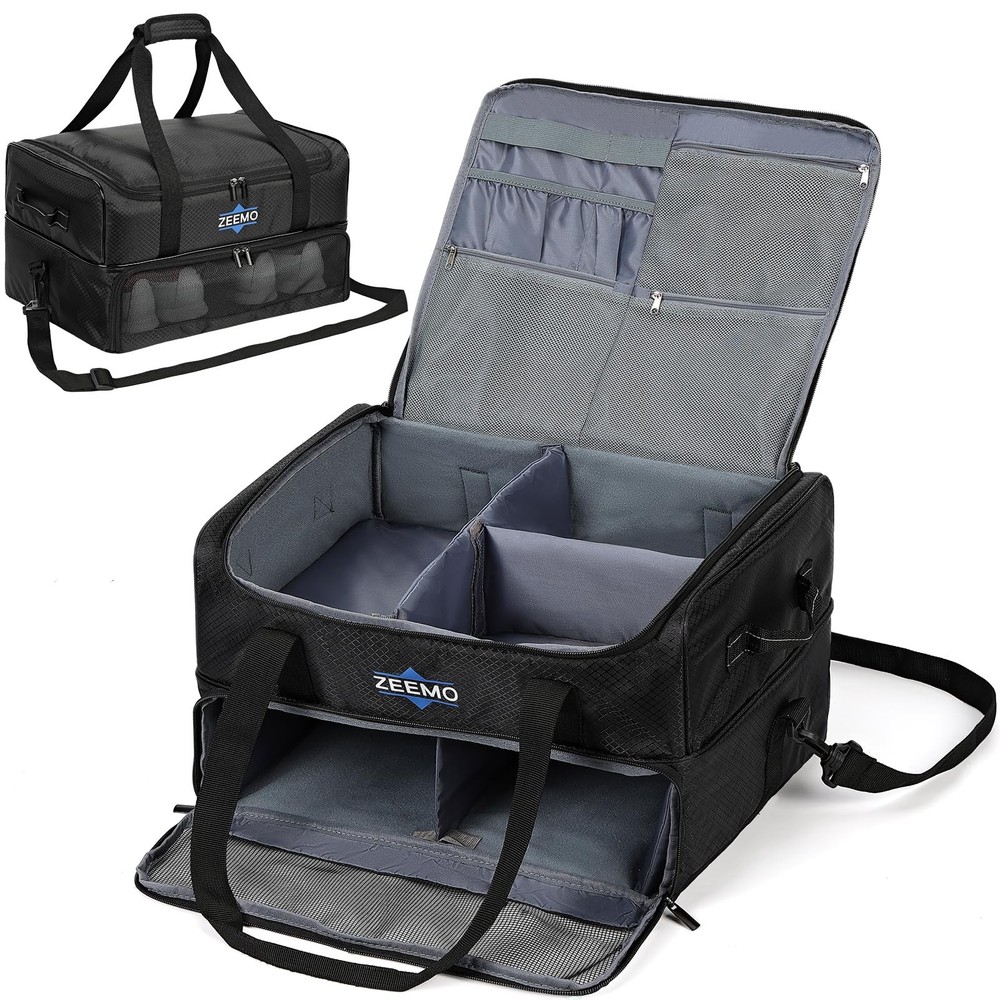 ZEEMO Golf Trunk Organizer, 2 Layer Car Locker with Ventilated Black