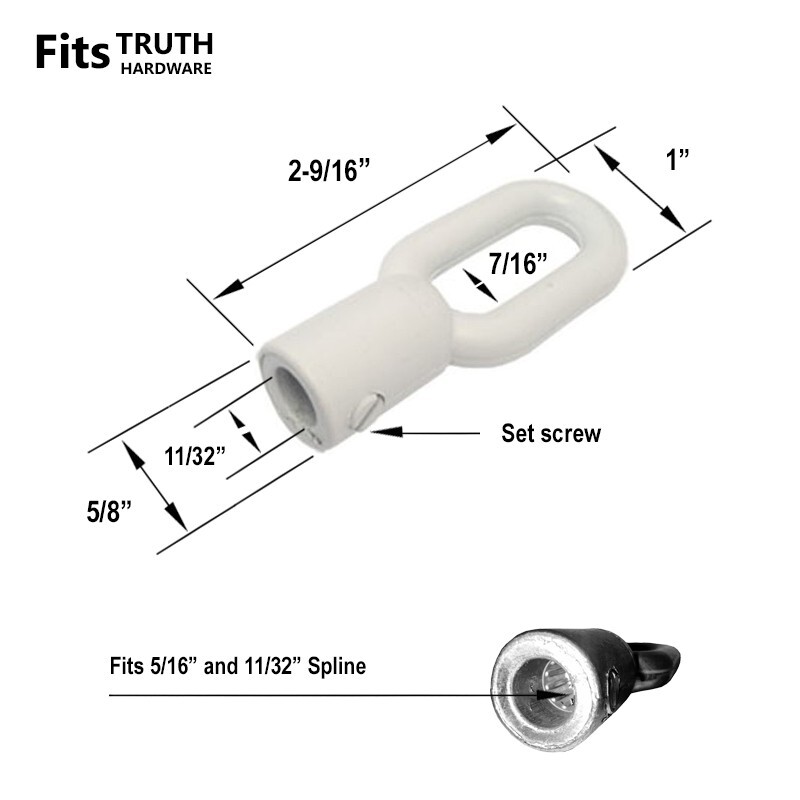 Replacement Eyelet Adaptor for Skylight and Awning Window Operators, White