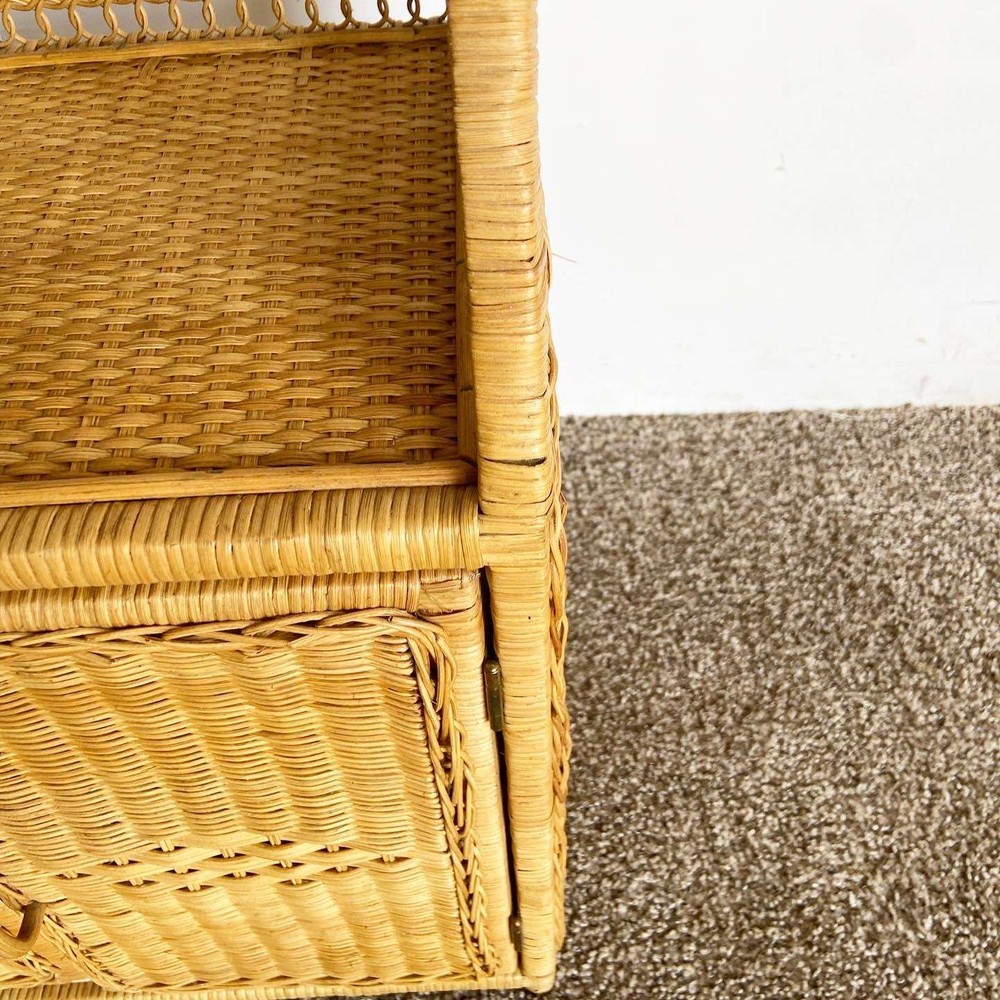 Boho Chic Rattan and Wicker Etagere