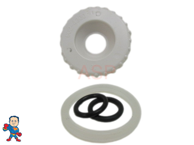 Replacement Cap & O-Ring Kit, Waterfall, 1", Diverter Valve, White