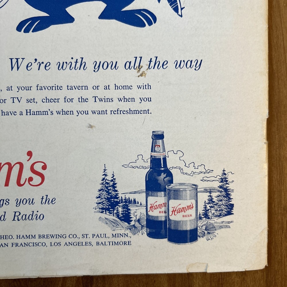 1961 Minnesota Twins First Home Game Series Program v Senators - Scored