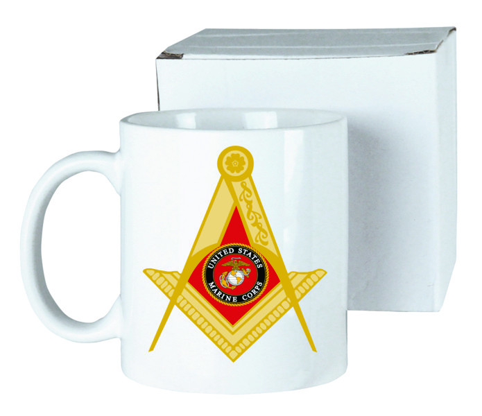 U.S. Marine Corps Masonic Full Color 11oz. Ceramic Mug