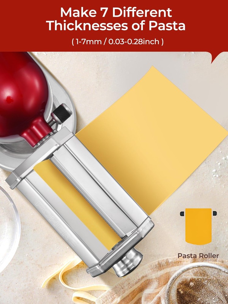 Pasta Roller Attachment for KitchenAid Stand Mixer, Pasta Maker Accessorie wi...
