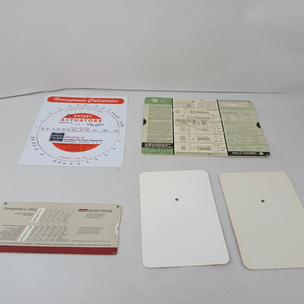 Vintage Engineer Conversion Data Chart Mixed Lot