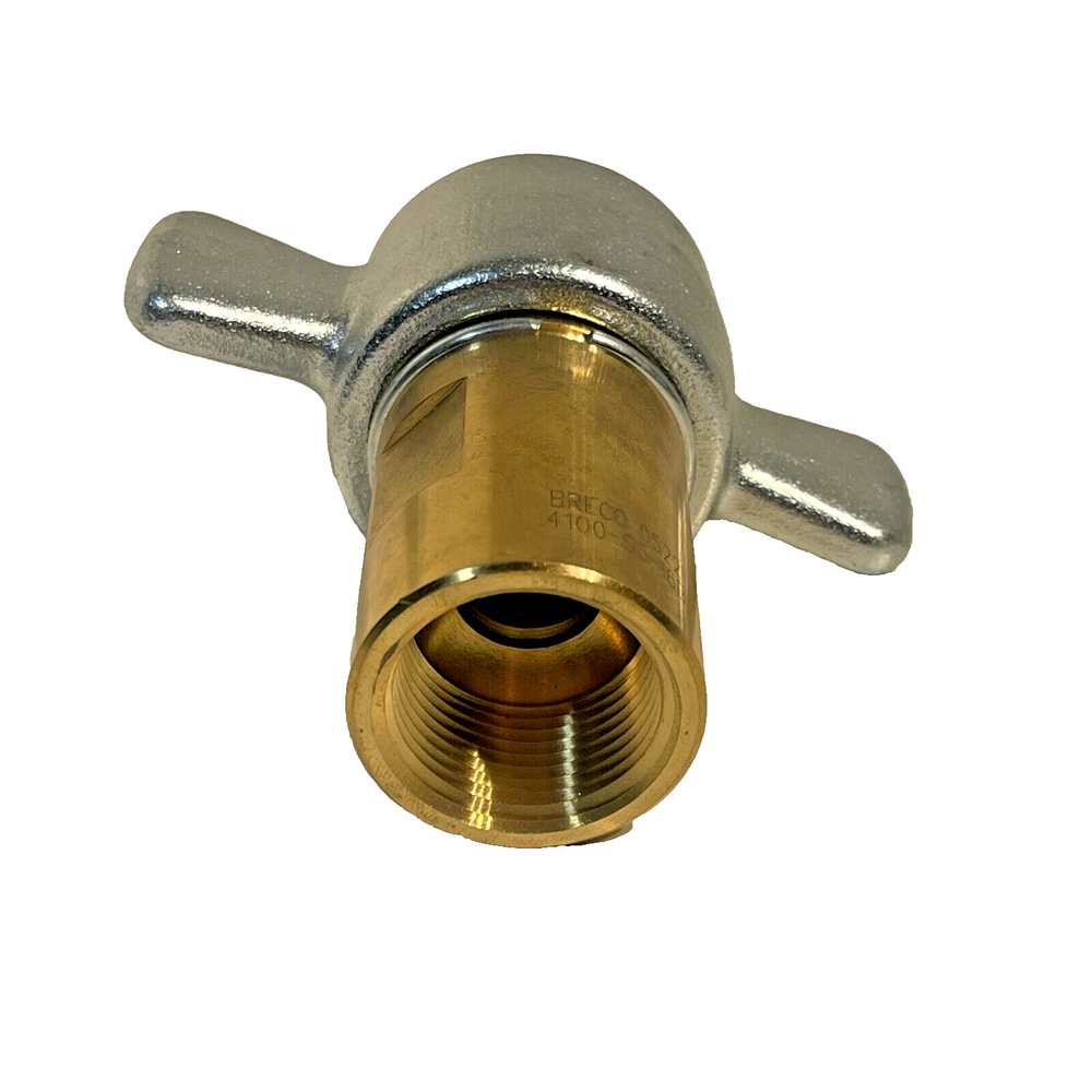 BRECO 0522 Wing Nut Less Flange Quick Disconnect Coupling Brass 4100-S5-16B