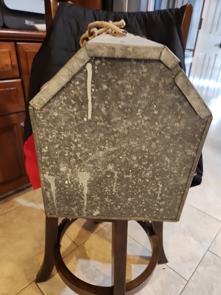 Vintage Gable Top Galvanized Sheet Metal Tool Box. Handmade