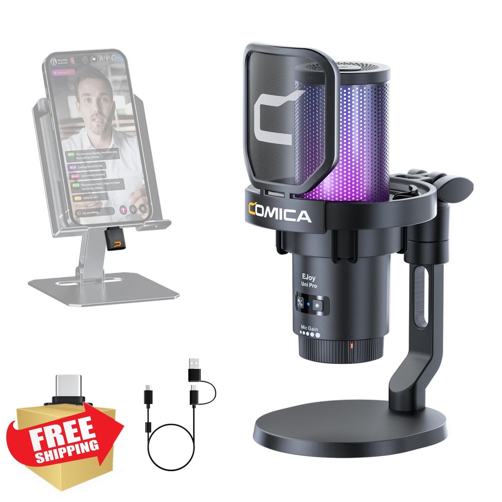 COMICA EJoy Uni Pro Wireless USB Microphone for PC Gaming, Streaming, Podcast...