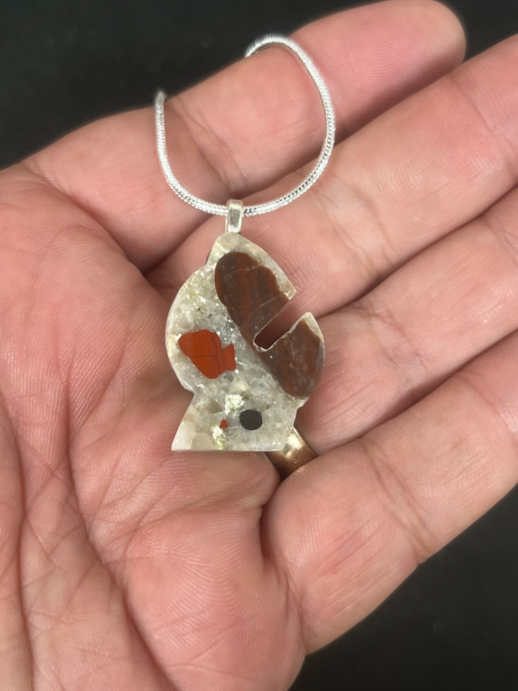 Pudding Stone Pendant Michigan shape