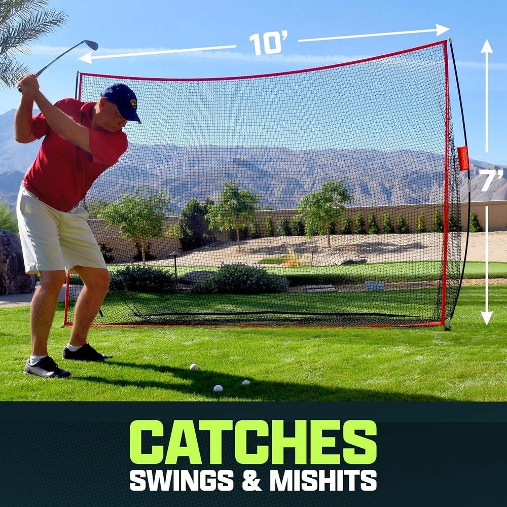 Compact Golf Practice Net - 10'x7' Size with Convenient Ball Return Feature