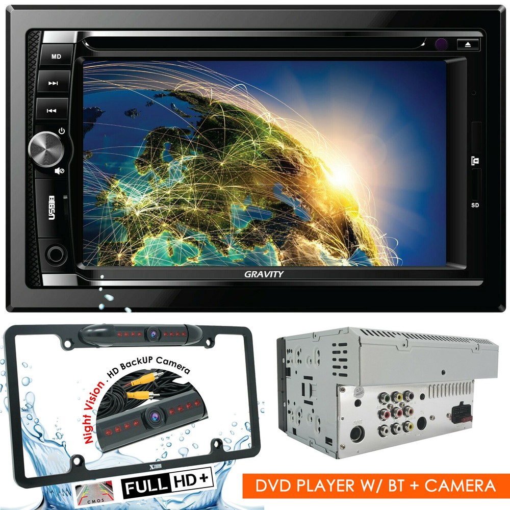 Gravity CAR AUDIO DOUBLE DIN 6.2" TOUCHSCREEN LCD DVD CD MP3 BLUETOOTH + CAMERA