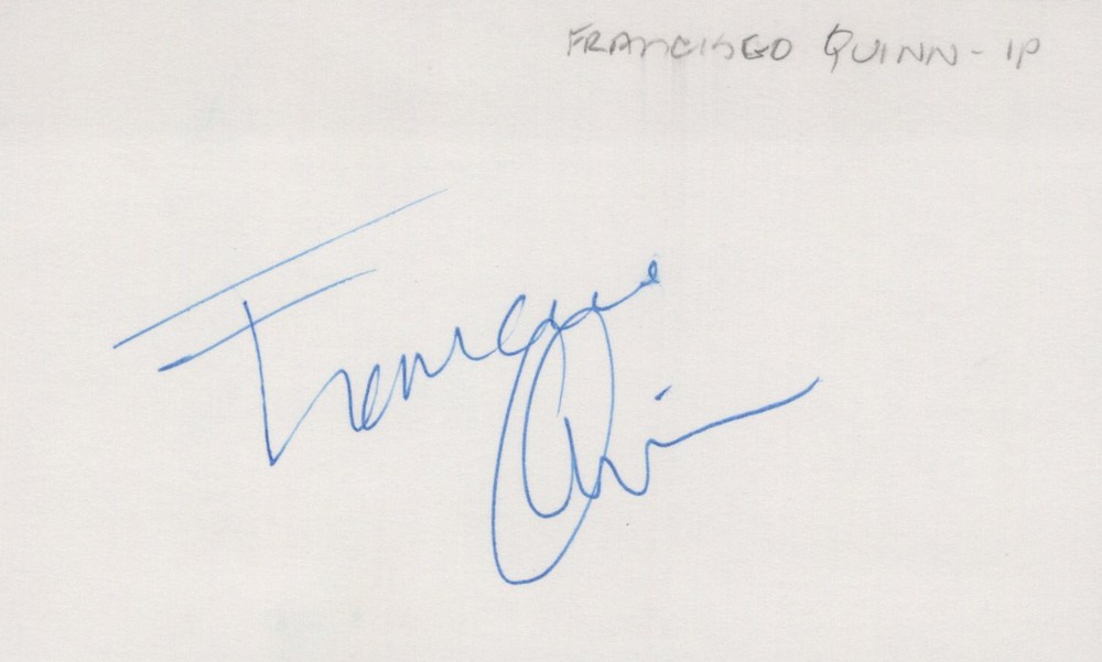 Francesco Quinn signed 3x5 index card