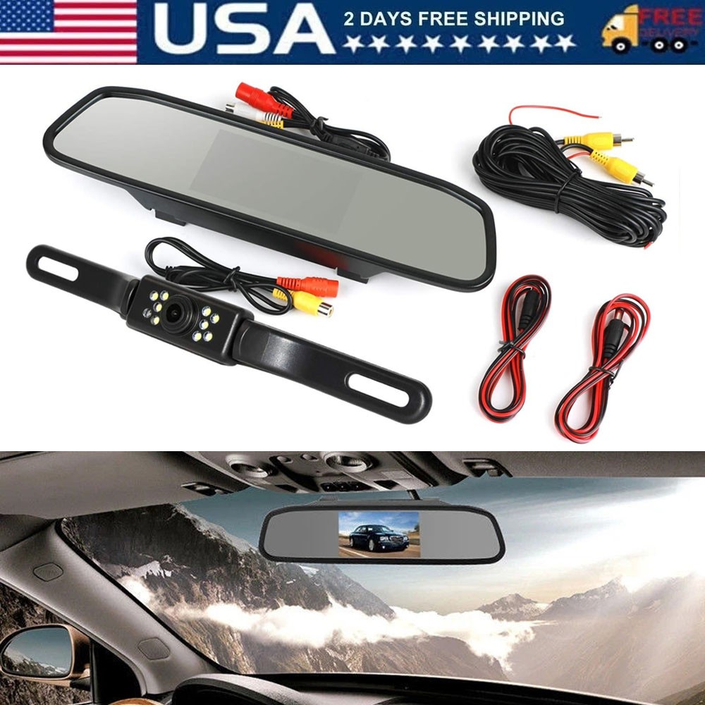 4.3" - Backup Camera Mirror Car Rear View Reverse Night Vision Parking System