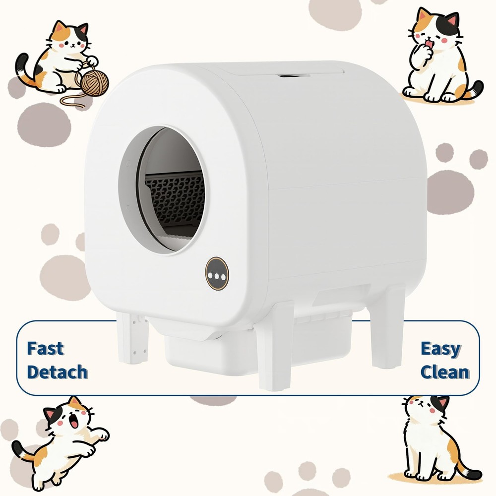 Self Cleaning Litter Box for Multiple Cats, Automatic Cat Litter Box App Control