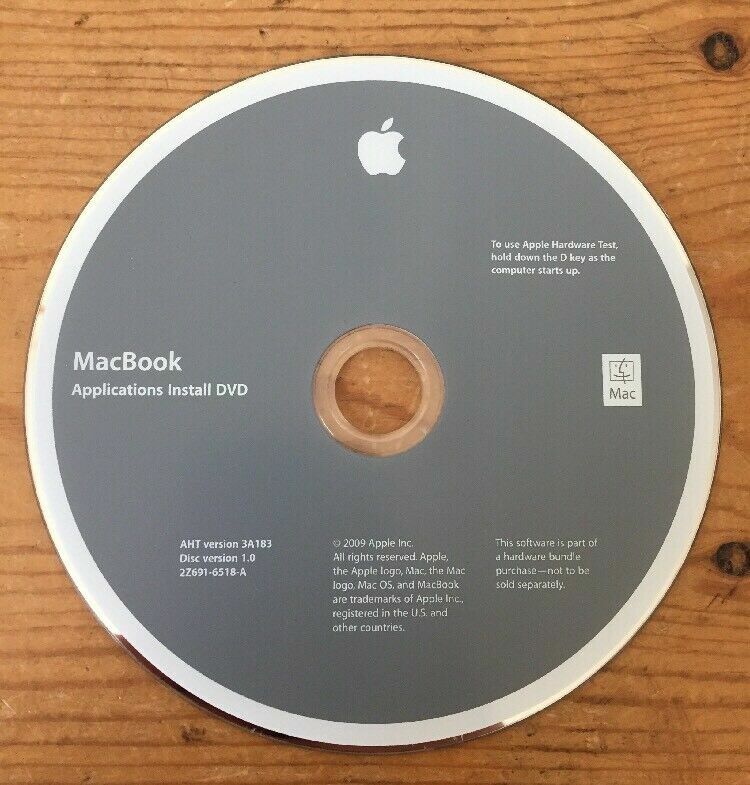 2009 Macintosh Mac MacBook Applications Software Installation DVD Version 1.0