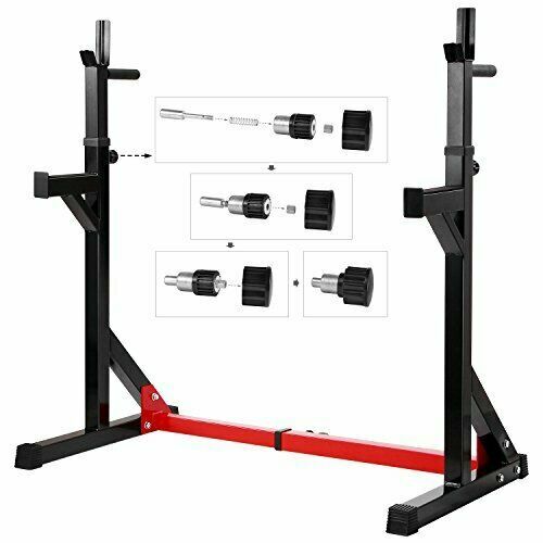 Ollieroo Multi-Function Barbell Rack/Dip Stand Height Adjustable Squat Rack ...
