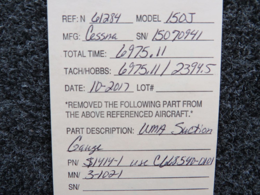 S1414-1 (Alt: SP3573-1-CES) UMA Suction Indicator