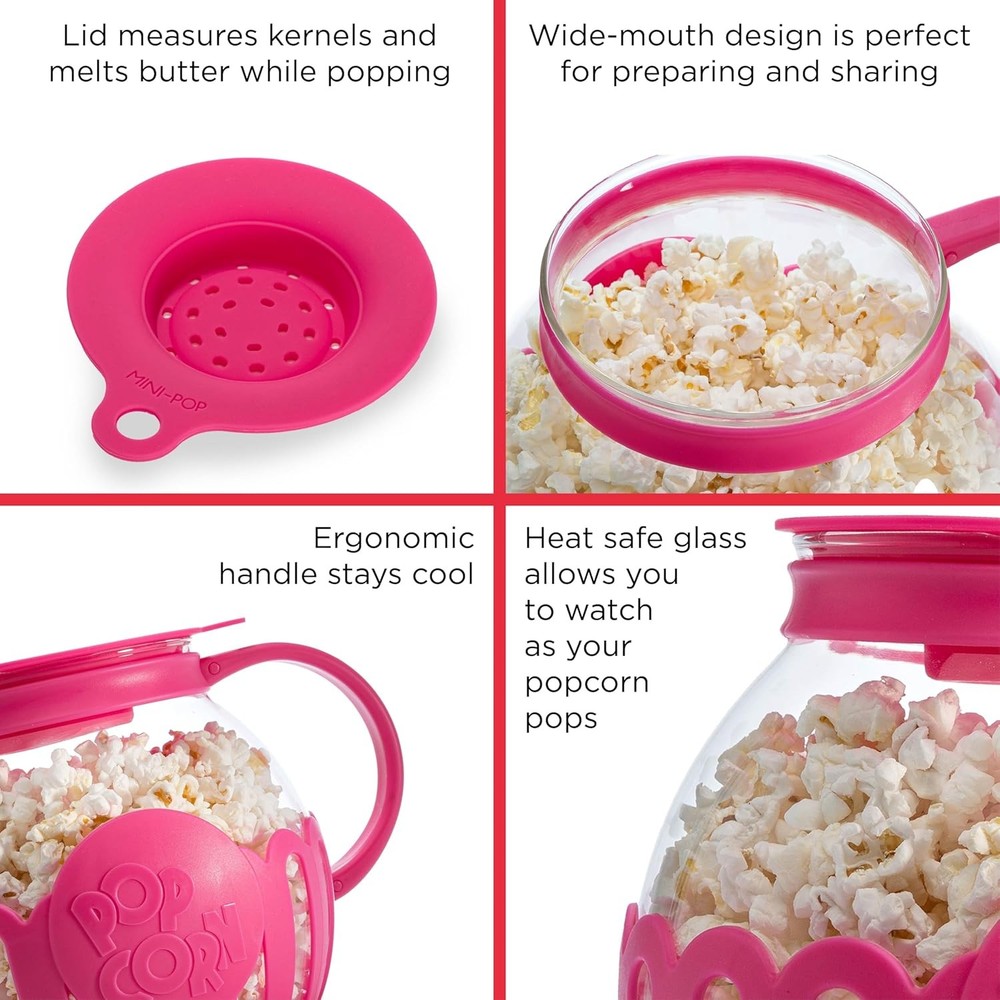 Ecolution Patented Micro-Pop Microwave Popcorn Popper with Temperature Safe