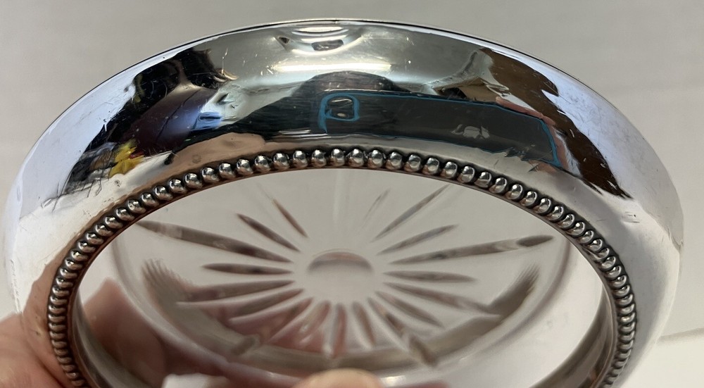 Sterling Silver Coaster Ashtray Set 4 w Holder Frank Whiting
