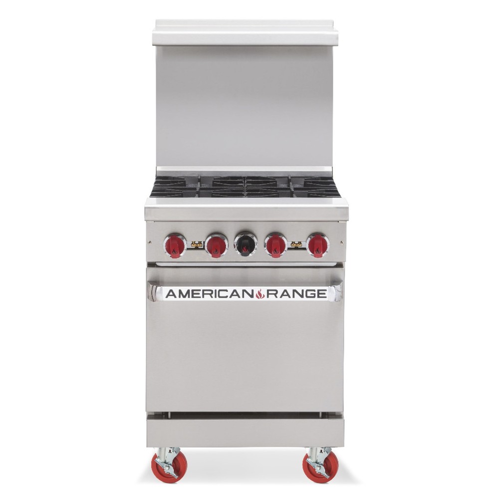 American Range AR-24G 24" Gas Restaurant Range w/ (1) Griddle, (1) Space Save...