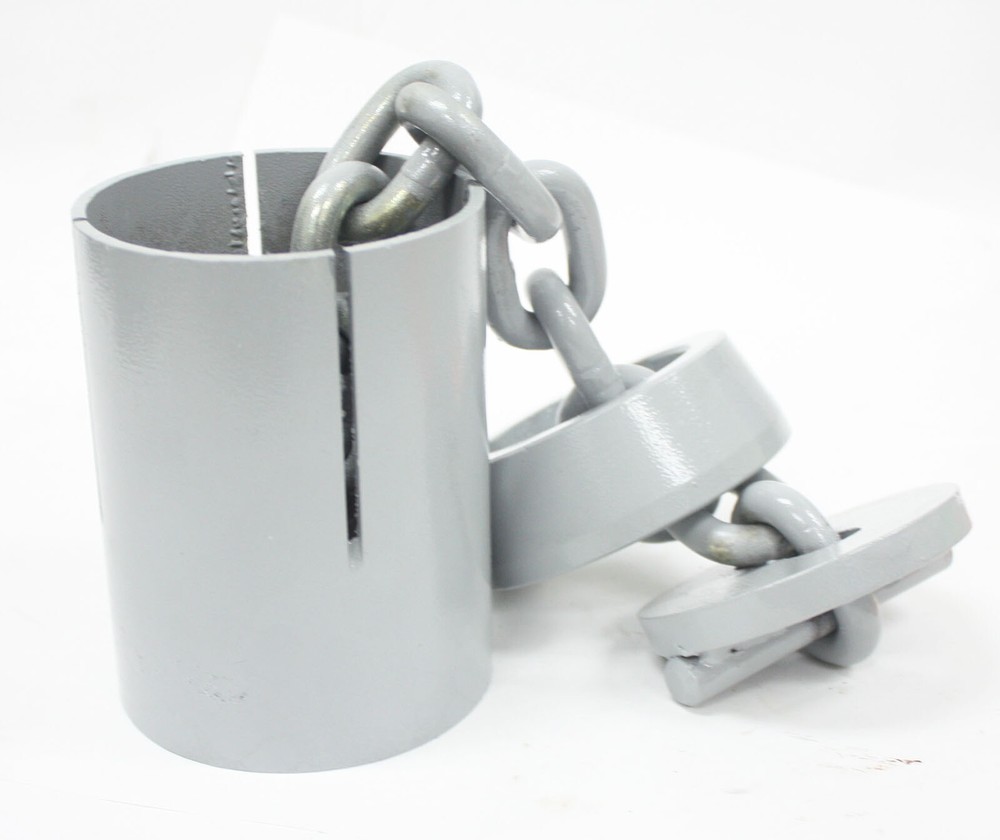 Auto Garage Floor Anchor Pots w/ 3/8" Chain For Frame Machines & Pulling Posts